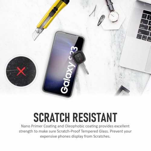 Image of SupCares Privacy Tempered Glass for Samsung Galaxy S23 and Galaxy S22 (6.1 Inch) With Installation Kit | 9H Edge to Edge Screen Protector | Black