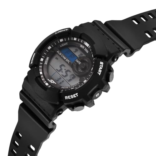 Image of SF Sporty Digital Black Dial Polyurethane Strap Watch for Men-77130PP01W /NT77130PP01W