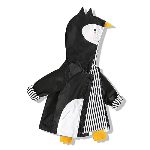 Image of YOUNGER TREE Toddler Baby Boy Girl Duck Raincoat Cute Cartoon Hoodie Zipper Coat Outfit