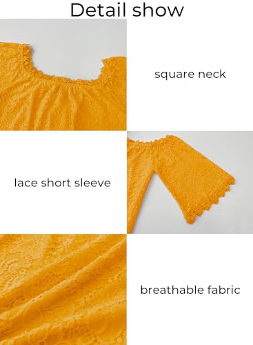 Image of MIHOLL Women's Lace Off Shoulder Tops Casual Loose Blouse Shirts