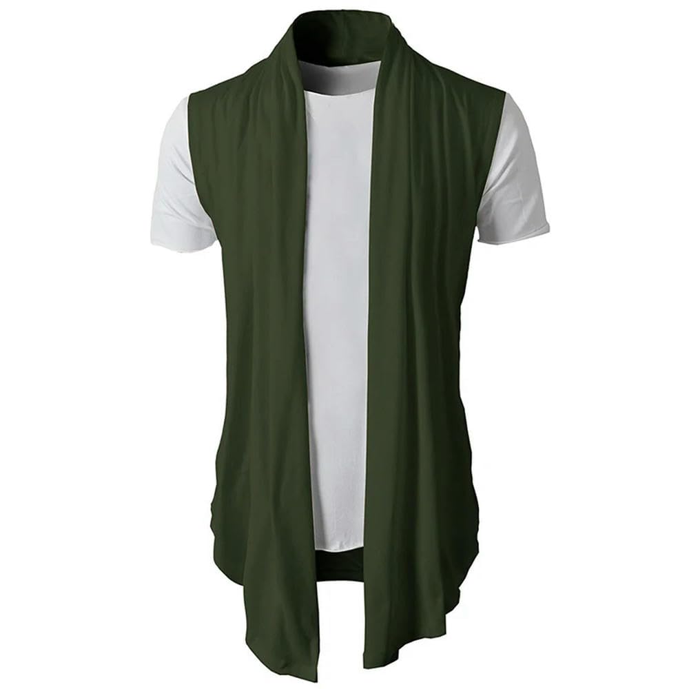 ZBDP Ärmellose Jacke für Frühling und Sommer, für Herren, Straßenmode, Strickjacke, Punk, Hip-Hop-Weste für Herren, Weste