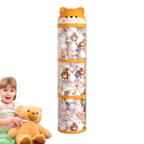 Fenayuu Rangement Pour Peluches | Tubes de Rangement pour Jouets en Peluche - Grand Conteneur à Roues, Tube Transparent Organisation pour Chambre et Salle de Jeu