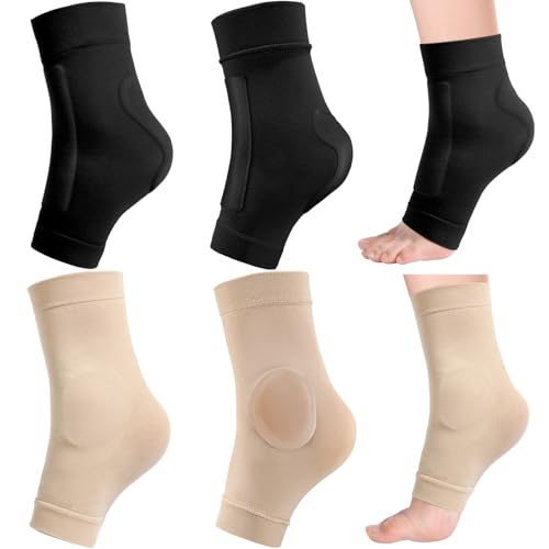 Geyoga 2 Pairs Ice Skating Socks for Women Tendon Heel Ankle Protector Padded Guards Ankle Sleeve Pad ski Splints