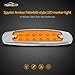 Partsam (12) Ultra Thin Spyder 12LED Marker/Turn Signal Light Clearance Amber SS Bezel, 6-1/5