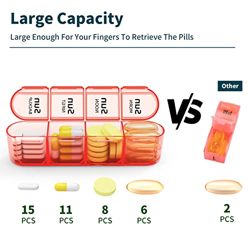 Image of Daviky Weekly Pill Organizer 4 Times a Day, Pill Box 7 Day, Medicine Organizer Portable for Travel with Removable Individual Pill Case Pill Container to Hold Daily Vitamin, Supplement and Medication