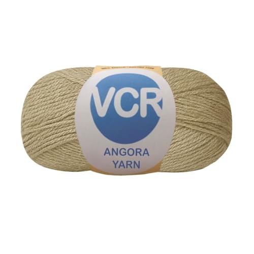 Image of VCR Soft Brown Angora Knitting Yarn, Pack of 1, 100 Grams Hank, 256 Meters Length, 80% Flurry - 20% Acrylic Polyamide Soft Ball for Crochet and Knitting, Suitable for Baby Blankets, Cushion Covers