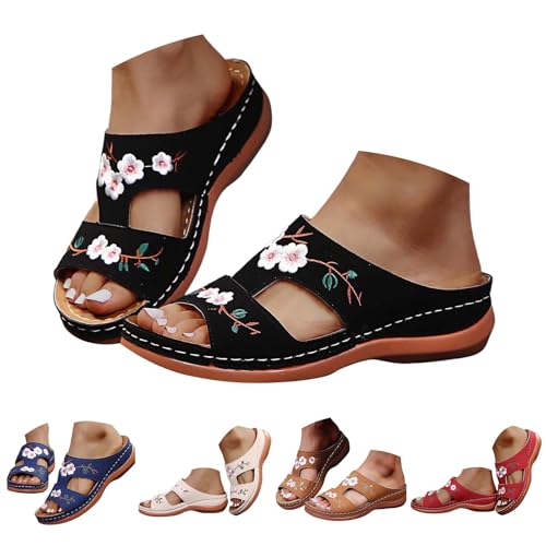 Sandales CompenséEs Femme éTé Sandale OrthopéDique Mules Femme Talon Chaussure Nu Pieds Claquettes Plateforme Pantoufle Legere Chaussons Bohême Mule De...