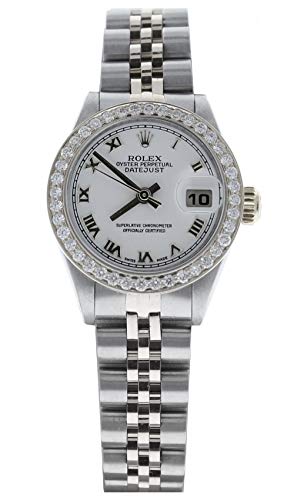 Rolex Ladys Datejust 69160 (Automatic) White Roman Dial & Custom Diamond Bezel (Certified Preowned)