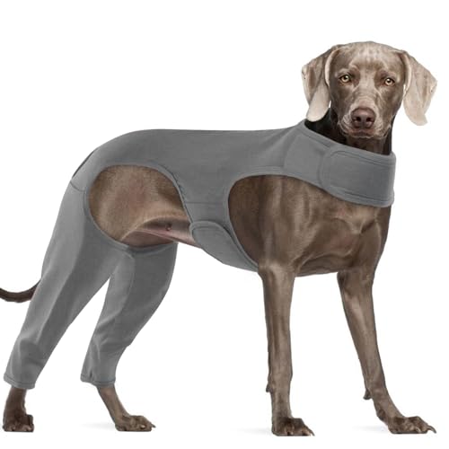Hjyokuso Wundschutzanzug und Hinterbeinschutz für Hunde nach OP mit Bein-Anti-Wundlecken Bodysuit als E-Kragen Alternative