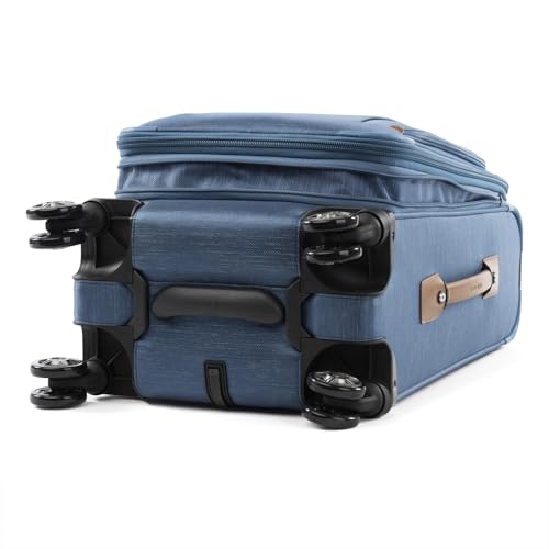 Image of Travelpro Platinum Elite Softside Expandable Luggage, 8 Wheel Spinner Suitcase, TSA Lock, Men and Women, Coastal Blue, 2-Piece Set (21 /25)