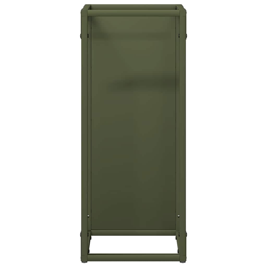 Genérico Leñero Verde Oliva 25x25x60 cm Acero Laminado en frío,Casa y jardín,Accesorios para hornos de leña y chimeneas,Bolsas y Soportes de leña-864262