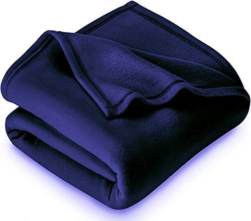 MORADO 500 TC Solid/Plain Light Weight Polar Fleece Single Panipat Famous Warm or Hot AC Blanket (90X60 Inches, Blue)