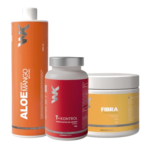 Weekontrol Pack TAF Detox Quemagrasas Aloe Vera Puro para Beber 99% + Té Termogénico Potente + Fibra Saciante. Digestión y Control de Peso (1200Gr, Aloe Mango Té Frutos del Bosque Fibra Manzana)