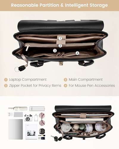 Image of LOVEVOOK Laptop Tote Bag for Women,Computer Briefcase for Work Office