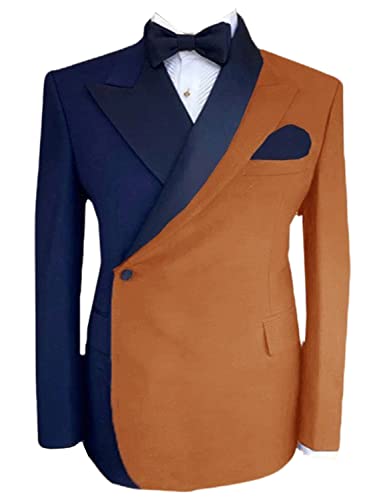 Men's Match Color Blazer One Button for Dinner Cosplay Coat