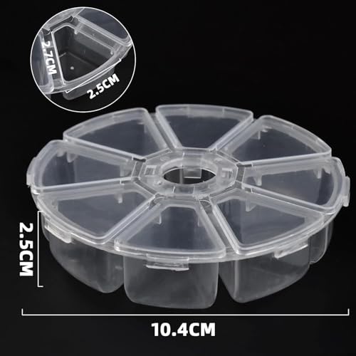 Image of 8 Grids Clear Plastic Bead Storage Containers Nail Box Storage Case Container, Floral Pattern Flip Top Jewelry Boxes Organizers for Jewelry Making and Crafts，Beads Rings Earrings (1)