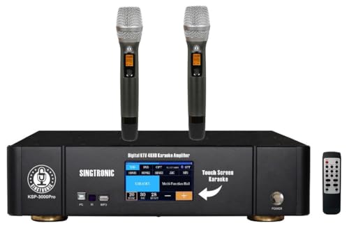 SINGTRONIC KSP-3000Pro Professional Digital Sound 3000W Mixing Amplifier, Built in Touch Screen Monitor, Digital Sound Effect, 2 Sets of Audio Input, Professional Digital Echo
