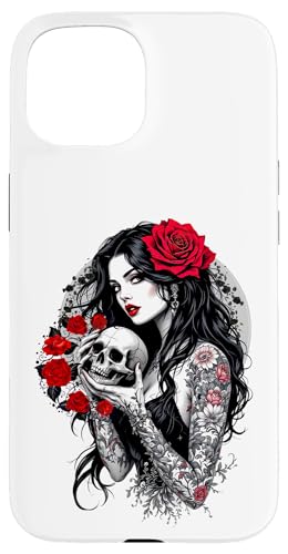 Valentinstag Gothic Frauen mit Totenkopf Tag der Toten Hülle für iPhone 15