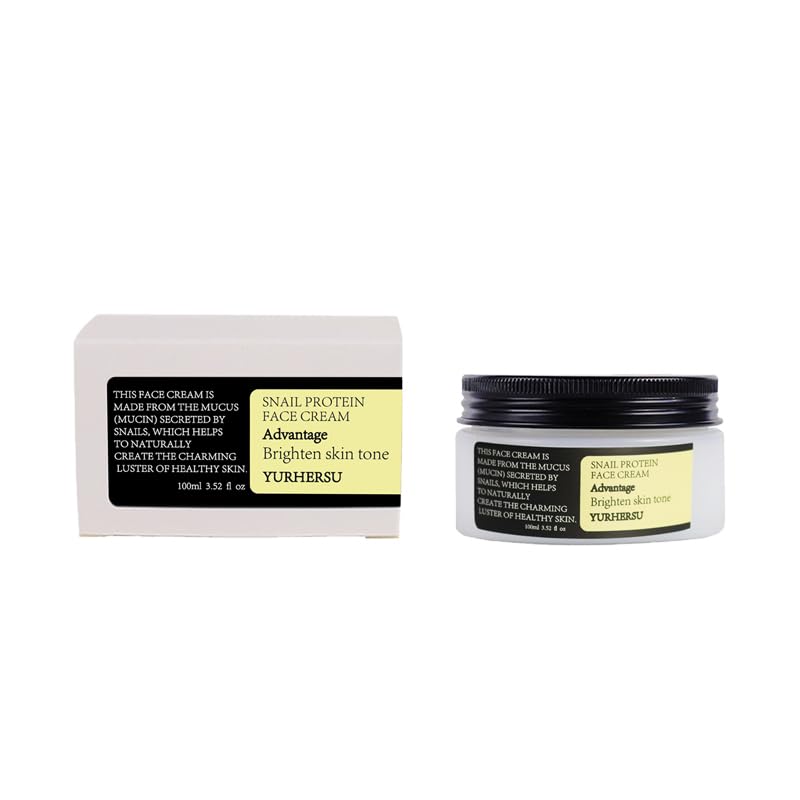 Crema facial con baba de caracol, ácido hialurónico y colágeno – 100 ml – Hidratante para pieles sensibles, irritadas o enrojecidas – Calmante y aclara la piel