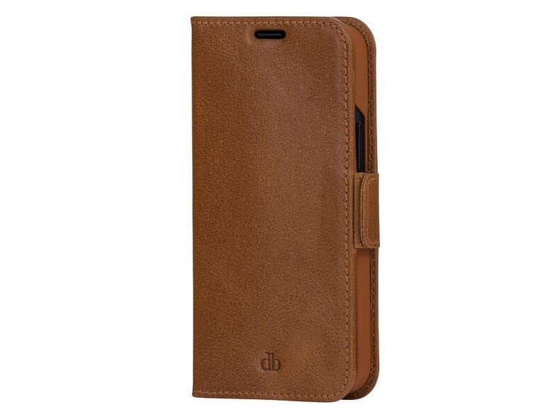 dbramante1928 Copenhagen Slim - Funda con Tapa para teléfono móvil, Piel granulada, Color marrón Claro - para Apple iPhone 13