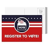 Register to Vote – Blank Patriotic Voting Post Cards for USA Election Campaign | Mailable (No Envelopes Needed) | Flip Side Is Plain White | Size 4 x 6 inches | Bulk Set of 50 Postcards