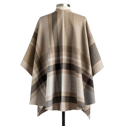 DEMDACO Plaid Reversible Wrap Women's One Size Soft Knit Polyester Blend Shawl Kimono Wrap in Gifting Box3