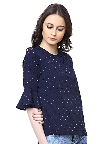 Image of Harpa Black Printed Blouse(GR5277A-BLACK)