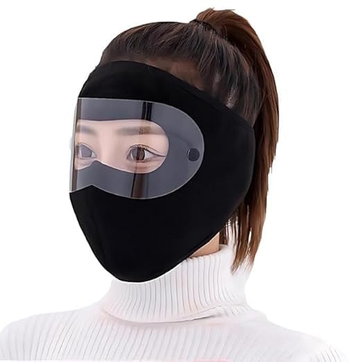 cotton Unisex Full Winter Face Mask Windproof And Sun Protection Warm Eye Protection Screen Goggles Cycling And Bike Mask For Women And Men (Black, Pack of 1)-image-40