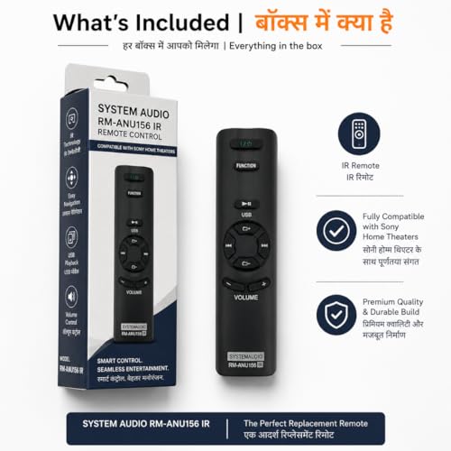 Image of Supreme E-Commerce Replacement Remote Control Compatible with Sony Home Theatre RM-ANU156, SA-D40, RMF-TX520P, RMT-TX301P - Suitable for Sony Soundbar, AV System, Music System, Speaker