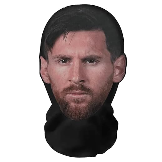 Máscara de cara completa con impresión 3D realista de Lionel Messi, transpirable, ligera y cómoda, ideal para cosplay, fiestas, Halloween, carnaval y eventos