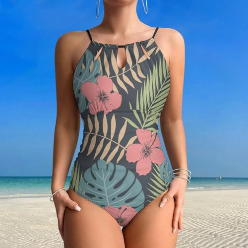 Maillot de bain silhouette sculptée et motif feuille rétro chic