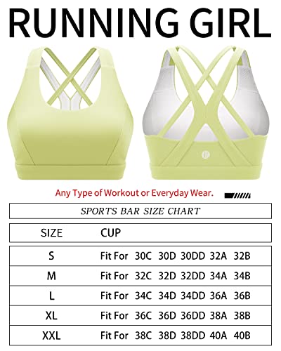 RUNNING GIRL Sports Bra for Women, Medium-High Support Criss-Cross Back Strappy Padded Sports Bras Supportive Workout Tops - Image 6
