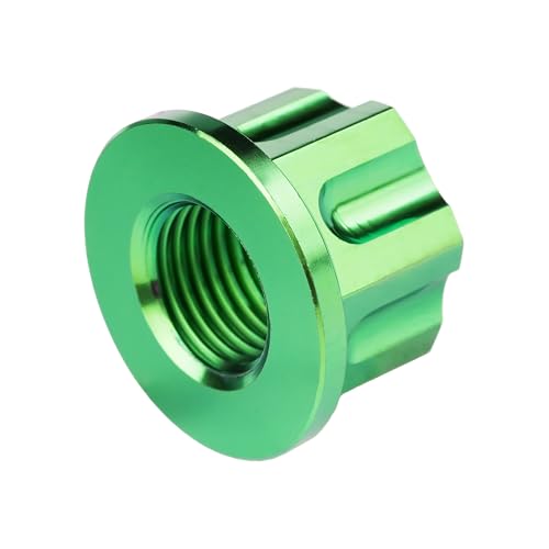 Image of Titanium M6 M8 M10 M12 M14 M16 Flange Bolt Nut Bicycle Motorcycle Rear Axle Car Modification Accessories Pack of 6 (M12 Pitch 1.5mm, Green)