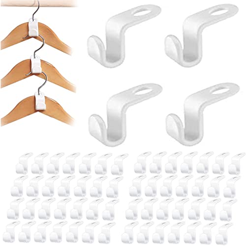 Ganchos de Conexión para Perchas,60pcs De Suspensión Apilables de Múltiples Capas Plástico Mini Clip para Colgar Que Ahorra Espacio Adecuadas para Colgar Ropa, Pantalones, Camisetas, Sombreros, Etc Cover