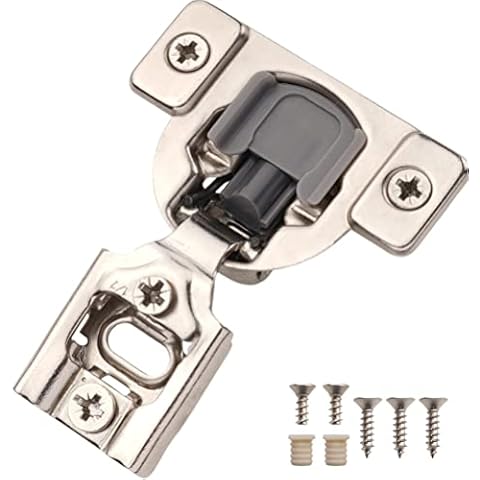 DECOBASICS Face Frame Cabinet Cupboard Door Hinges (10-Pack), ½ Inch Overlay. Quiet Soft Close Technology with Built-in Dampers. 3-Way Adjustability for Easy Installation. Heavy Duty Steel Cover