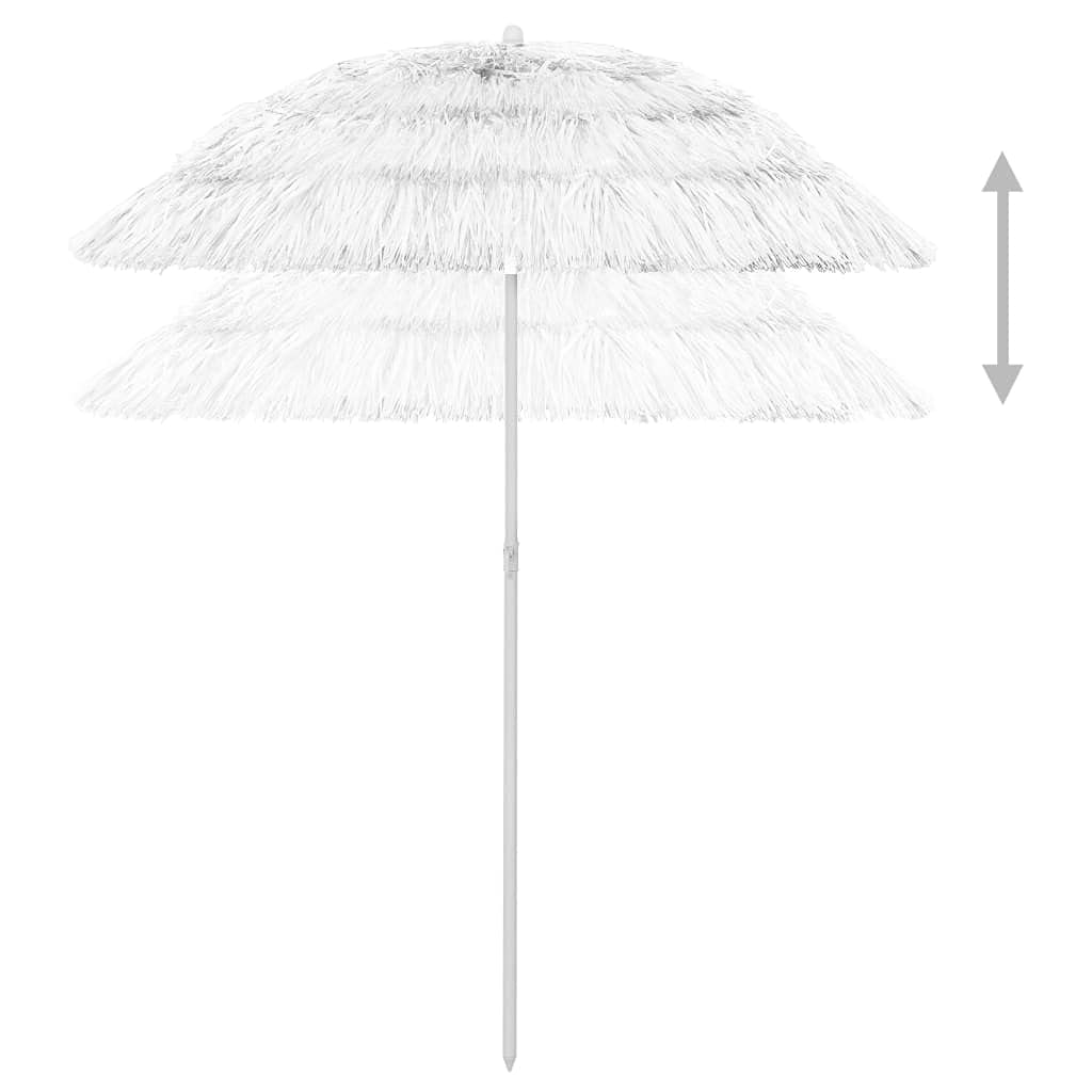 Parasol przeciwsłoneczny Hawaii, niebieski, odporny na promieniowanie UV, poliester, parasol plażowy z mechanizmem przechylania, na taras, do ogrodu, na zewnątrz