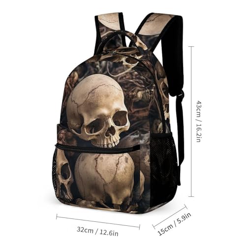 Some Skull Shapes Backpack Set 3 Piece, Durable Backpack Insulated Lunch Bag Portable Pencil Case for Men Women2