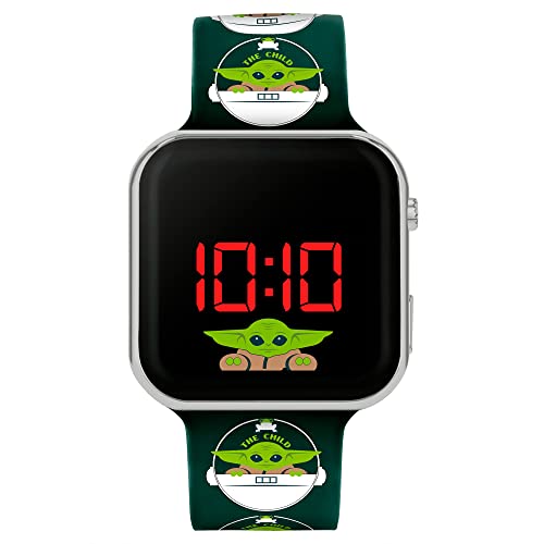 Star Wars Reloj de Pulsera Niños, Black & Green Printed