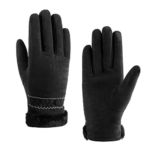 Gants cyclisme hiver femme coupe-vent antidérapant noir gant vélo étanche
