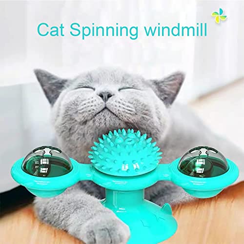 Ulveol Windmill Cat Toy Turntable Interactive Cat Cat String Toystoy With Suction Cup - Wall Mount Funny Cat Spinner With Rotatory Toy Ball - Spinning Cat Toys For Indoor Cats - Catnip And Fidget Toy #TOP3