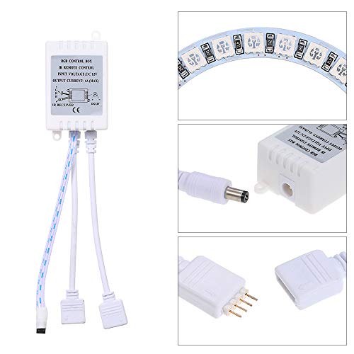 Andoer DC12V 13W 2 × 100MM RGB Multi-colorido LED Angel Eyes Halo Ring SMD5050 com controle remoto B