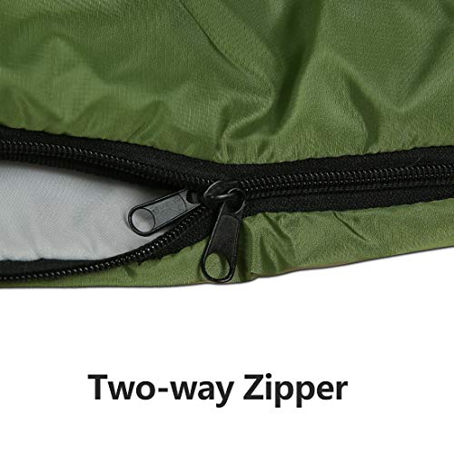 Envelope Sleeping Bag - 4 Seasons Warm Cold Weather Lightweight, Portable, Waterproof with Compression Sack for Adults & Kids - Indoor & Outdoor Activities: Traveling, Camping, Backpacking, Hiking