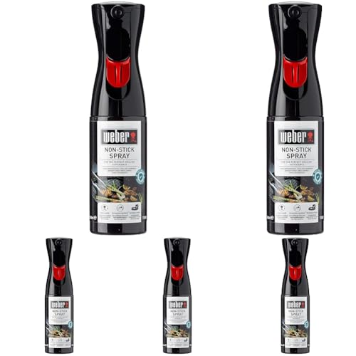 Weber Non-Stick Spray | Non-Stick Cooking Spray for BBQ Grill | Weber Barbecue Accessories | Designed for Use on Barbecue Grills - 200ml (17685) (Pack of 5)
