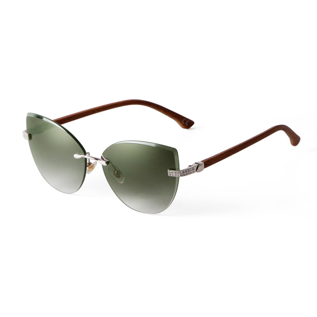 Occhiali da sole vintage Cat Eye senza montatura da donna e da uomo sfumati