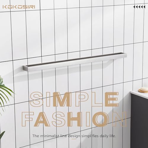 Image of KOKOSIRI Towel Bar Brushed Nickel Bath Towel Hanger Holder 32-Inch Kitchen Rack Stainless Steel for Bathroom Hardware Wall Mount, 1 Pack B4008BR-L32