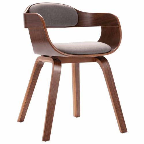 Foknhdi Chaise de salle à manger en tissu taupe et bois bug - 49 x 51 x 70 cm - Rembourrée - Design moderne - Durable et robuste - Pour cuisine, salle à...