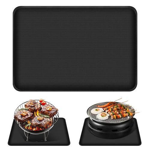 Alfombra Ignífuga 60 x 40 cm, Alfombra Barbacoa Exterior, Alfombrilla Resistente al Calor Tapete Ignífugo, Alfombrilla Protectora Suelo Barbacoa, Tapete Resistente al Calor para Barbacoa, Césped