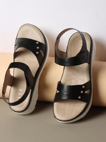 Image of ELLE women Comfortable Flat Round Toe Backstrap fashion Sandal