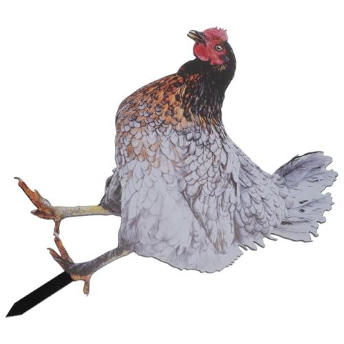 OFFSCH Statue De Poule Décorative en Métal 3D Réaliste pour Jardin Décoration De Pelouse Extérieure