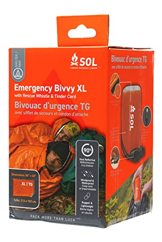 SOL Emergency Bivvy XL with Rescue Whistle, Orange - Image 3